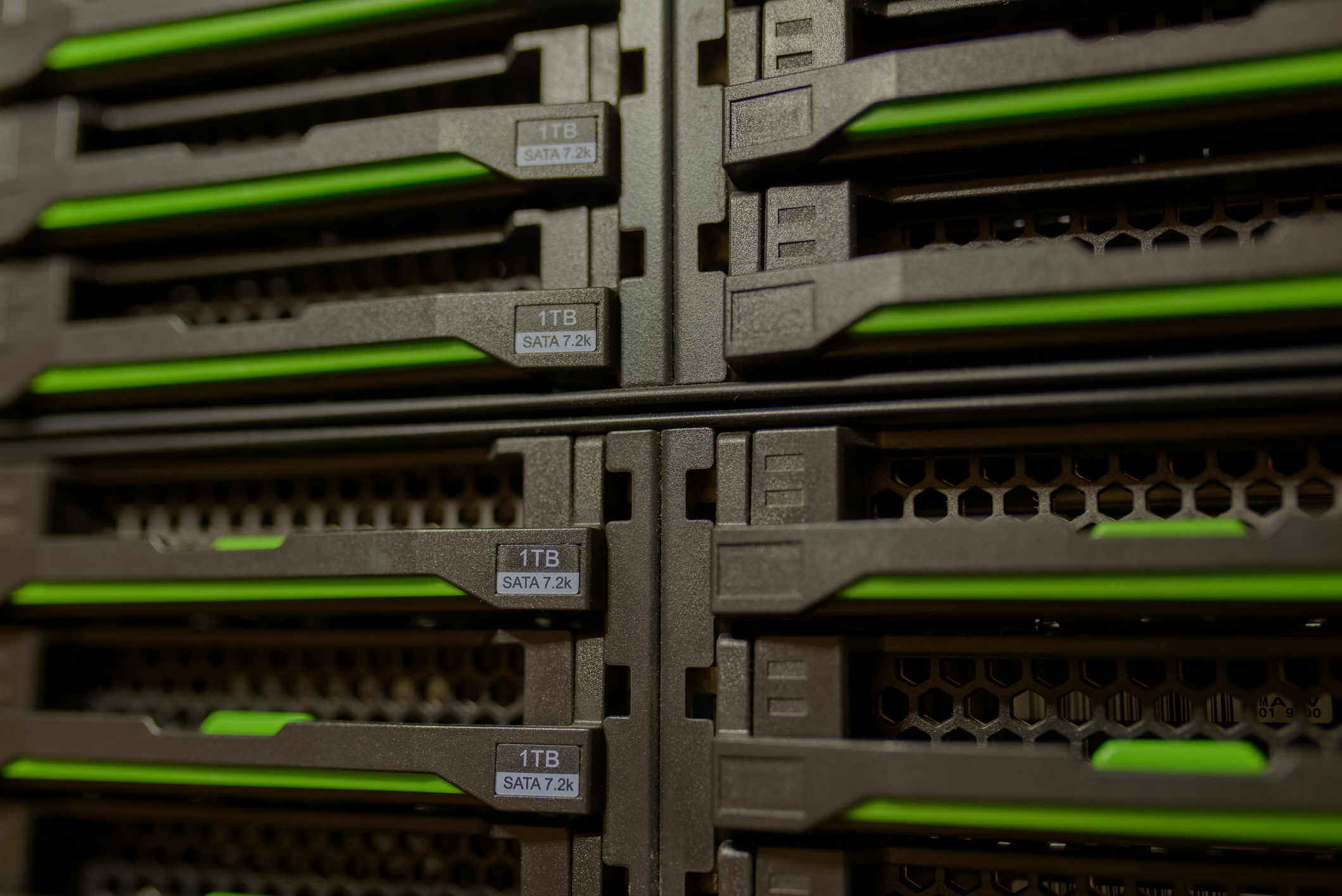 Server Hard disk Drives close up